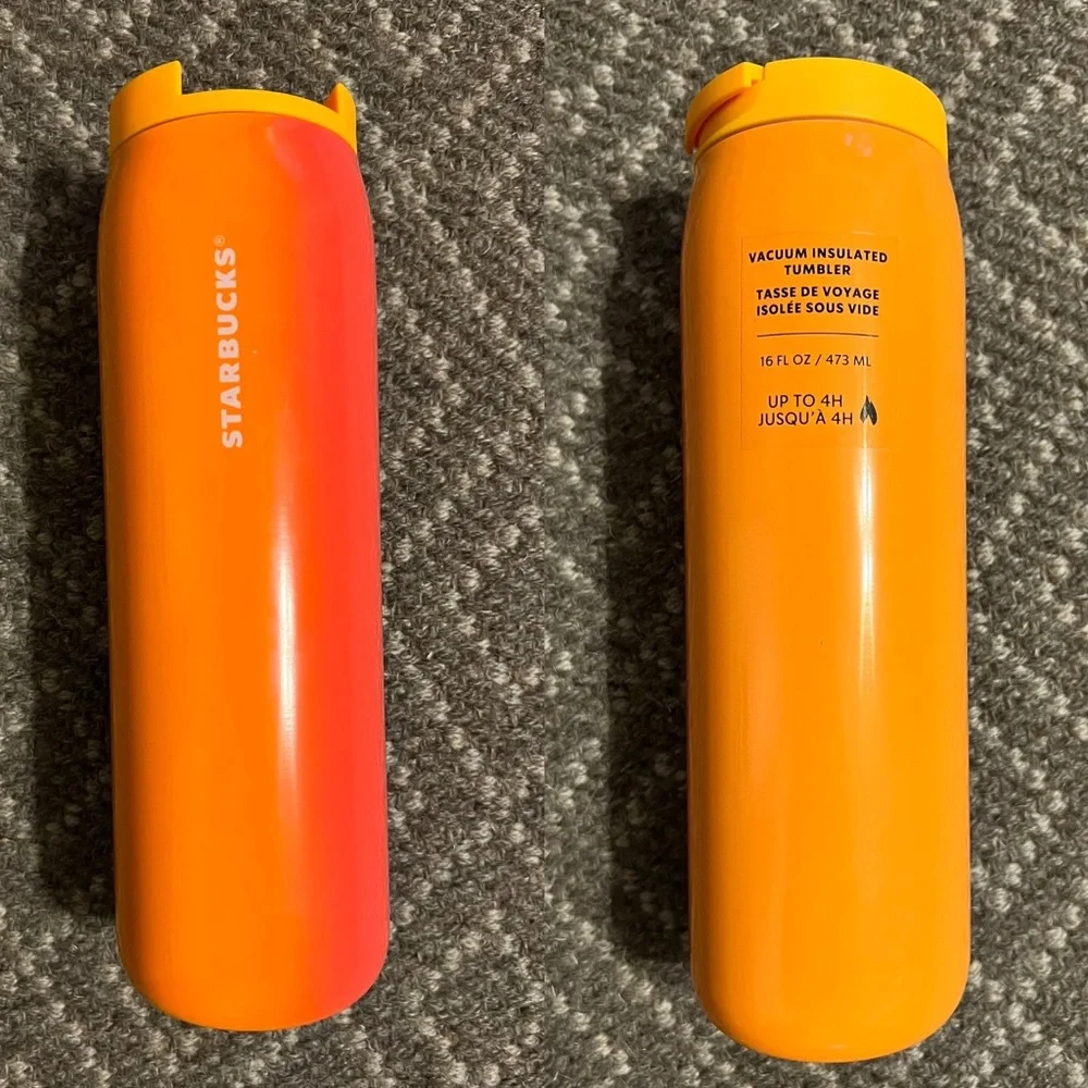 Starbucks New in Box Mango Gradient 16 oz. Vacuum Insulated Tumbler Travel Mug - Picture 1 of 11
